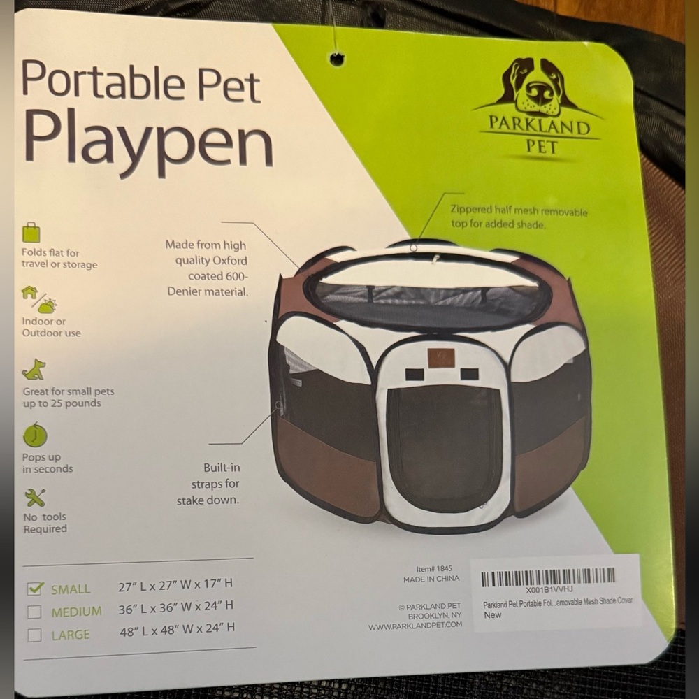 Portable Playpen - Brown and Black